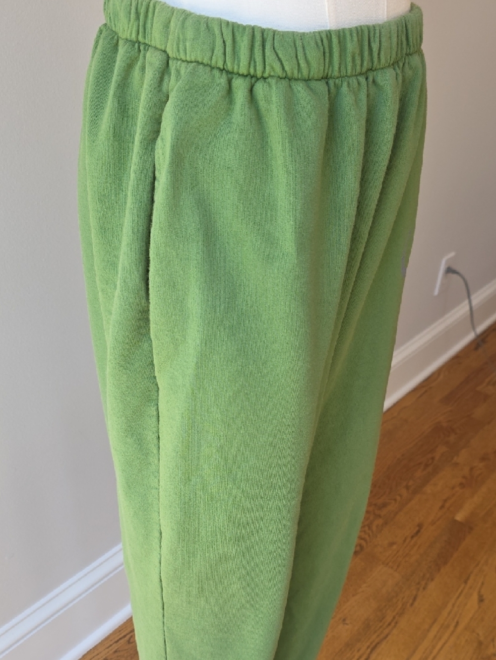 Clare V Olive Green Womens  Sweatpants with Purple Tiger Motif - Picture 4 of 6